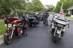 Patriot Guard Preparing for the parade of military vehicles and classic cars to the Texas Veterans Military Show.